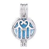 THREE FISH 10Pcs Stainless Steel Tones Wish Bead Cage Pendant - Add Your Own Pearls, Stones, Rock to Cage,Add Perfume Essential Oils Diffusing Pendant Charms. (Lucky Hand Symbol)