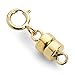 Everyday Elegance Yellow Gold Filled Round Magnetic Clasp Converter for Necklace or Bracelet with Spring Ring, 2 Clasps