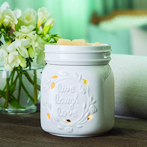 CANDLE WARMERS ETC. 2in1 Flickering Fragrance Warmer, Mason Jar