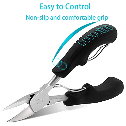 Toenail Clippers for Ingrown Toenails, Podiatrist Toe Nail Clippers for Thick Nails Heavy Duty Nail Clippers for Seniors Ingrown Toenail Tool with Glass Nail File