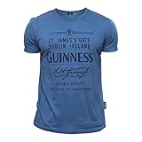 Guinness Men's Blue Cotton St. James's Gate Dublin, Ireland Short Sleeve T-Shirt XL