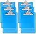Trade Quest Plastic Clipboard Transparent Color Letter Size Standard Clip (Pack of 6) (Sky Blue)