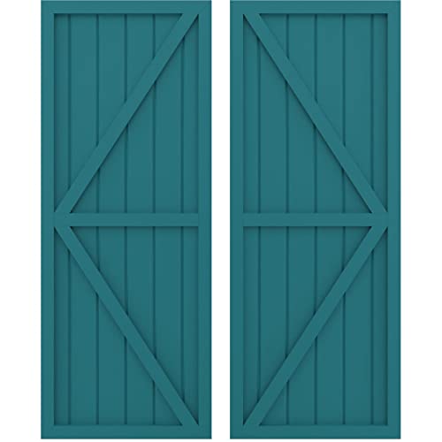Ekena Millwork ARW102BF621X58ANH Americraft Six Exterior Real Wood Two Equal Pa…