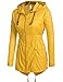 Beyove Women Rain Jacket Hooded Coat with Pockets Outdoors Yellow S