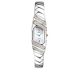 Seiko Women's Tressia Solar Silvertone Watch with Rose Goldtone Highlights and Diamond Accents