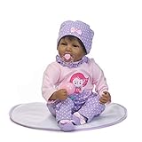 Zero Pam Biracial Reborn Baby Dolls Black African American Doll 22 inches Realistic Looking Girl Soft Silicone Vinyl Dolls Newborn Black Baby Dolls