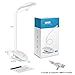 AMIR Rechargeable 16 LED Book Light, Clip on Reading Light, Flexible Desk Lamp with Touch Switch, 3 Levels Brightness Eye-Care, up to 8 Hours Reading. Perfect for Bookworms & Kids (White)