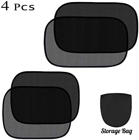 Car Window Shade - Car Sun Shade 4 Pack Cling Car Side Windows Sunshade for Baby,80 GSM for Maximum UV/Sun/Glare Protection for Baby,2 Pack 17"x14" and 2 Pack 20"x12"