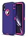 iMangoo Defender iPhone XR Case, iPhone 10R Case Outdoor Sports Heavy Duty Shockproof Full Body Protection Cover iPhone 10 R Case Non-Slip Matte Phone Case for Apple iPhone XR 2018 6.1'' Purple