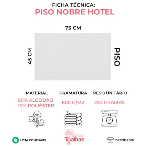 Kit 5 Toalhas de Piso para Hotel Luxo Grossa - Nobre (Branco)