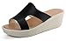 Sneeyid Women's Fashion and Comfortable Slip-On Lightweight Platform Wedge Simple Slide Sandals