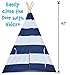 Teepee Tent for Kids, No Toxic Chemicals Added, Carrying Case, Navy Childrens Tent for Boys & Girls, Large Enough Tipi Tents for Toddler. Baby Boy. Adult. Children. Dogs, Childs Indoor Reading Nook