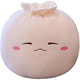 Yoholto Dumpling Plush Pillow, Stuffed Bun Plush, Funny Food Toy Gifts for Kids Adults(6.3 * 9.8 in)