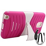 SAMSUNG GALAXY NOTE 3 HOT PINK WHITE HYBRID SHIELD KICKSTAND COVER HARD GEL CASE + FREE CAR CHARGER from [ACCESSORY ARENA]