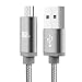 LAX Gadgets Micro USB Cable - Charging Cable USB to USB-A - Durable Nylon Braided Android Charger Cable - High Data Sync - 10ft - Gray