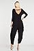 Annabelle Women's Long Sleeve Comfy Harem Jumpsuit Romper With Pockets Black X-Large J8002