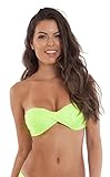 Coqueta Brazilian Swimwear Bikini Separates Padded Bandeau Tube Top NEON YELLOW
