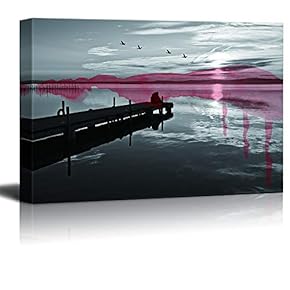 Canvas Wall Art Black and White Scenery Pictures Home Wall Decorations for Bedroom Living Room Paintings Canvas Prints Framed - 12x18 inches