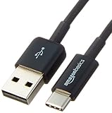 AmazonBasics USB Type-C to USB-A 2.0 Male Charging Cable - 6 Feet (1.8 Meters), Black, 5-Pack
