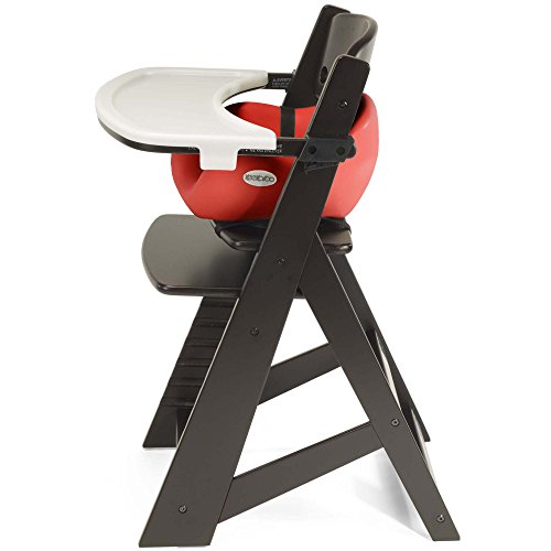 Keekaroo Height Right High Chair with Infant Insert Tray, Espresso/Cherry