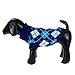 PanDaDa Small Pet Dog Plaid Style Sweater Knitwear Coat Apparel Dark Blue Small