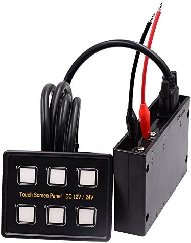 SixDu 12V/24V 6 Gang LED Switch Panel Slim Touch Control Panel Box for Car Marine Boat