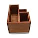 Vintage Wooden 3 Compartment Desktop Office Supplies Storage Organizer / Remote Control Caddy