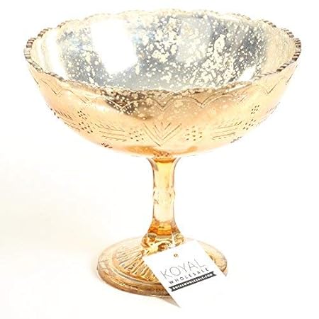 Koyal Wholesale Compote Bowl Centerpiece Mercury Glass Antique