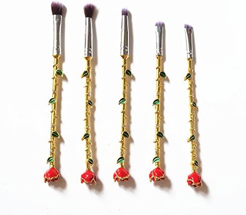 5Pcs/Set Halloween Painting Rose Make up Brush Set For Blending Blush Eyeliner Face Powder Brush Makeup Brush Kit