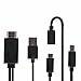KingFurt Black 5 & 11 Pin MHL Micro USB to HDMI 1080P HDTV Cable Adapter Cord for Smart Phone Tablet