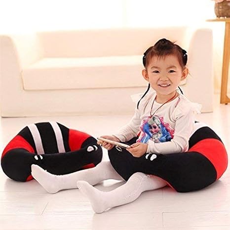 TradeBlush Cotton Toddlers Training Seat Baby Saftey Sofa Dinning Chair Learn to Sit Stool (PINK-BLACK)