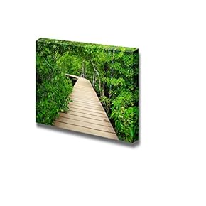 Canvas Prints Wall Art - Wooden Bridge to The Jungle, Tha Pom Mangrove Forest, Krabi,Thailand| Modern Home Deoration/Wall Art Giclee Printing Wrapped Canvas Art Ready to Hang - 12" x 18"