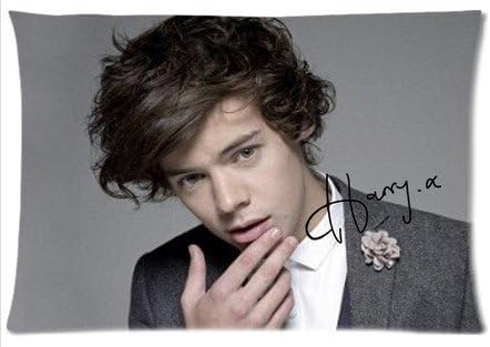 ZhouBrand One Direction Harry Styles 20 by 30 Inch Zippered Cotton And Polyester Rectangle Pillowcases Protector Case