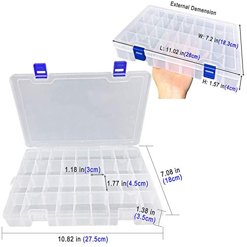 2 Qualsen+Transparent+Organizer+Container+Adjustable