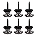 Kasteco 6 Pieces Mushrooms Head Guitar Strap Buttons Strap Locks Chrome (Black)