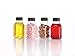 (50) 8 oz. Clear Food Grade Square Plastic Juice Bottles with Black Tamper Evident Caps 50/pack