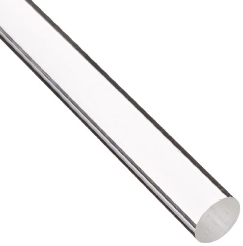 Acrylic Round Rod, Transparent Clear, Meets UL 94HB, 3