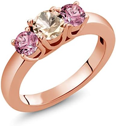 0 9カラット 天然 モルガナイト ピーチ 指輪 ピンクゴールドコーティング リング シルバー925 レディース 合成ピンクダイヤモンド 人気海外一番