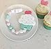 Cupcake Teething Toy with Pacifier Clip Girl, Baby Gift Set (Pink, Mint, Pearl)