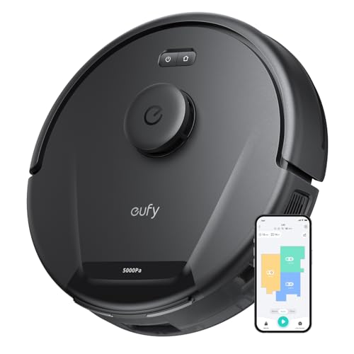 eufy L60 Saugroboter, Ultra Starke 5.000Pa Saugkraft, Staubsauger Roboter mit iPath Laser-Navigation, für gründliche Bodenreinigung, App-Steuerung, id