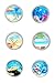 Tropical Ocean Beach Theme #1 Drawer Pulls, Cabinet Pulls, Dresser Knobs - Set of 6 Knobs
