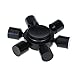 Huayang| Alloy Rudder Shape Six Wings Fidget Hand Spinner for ADHD Anxiety Autism Stress Reducer Hand Spinner Six side Metal Black