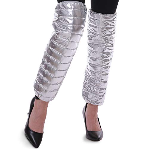 BAYINBULAK Leg Warmer Women Adjustable Fashion Legwarmers Cold Weather Shine Outdoor (Silver)
