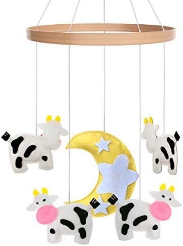 Cot Baby Mobile - Crib Toy Accessories for Boys + Girls (Happy Cows)