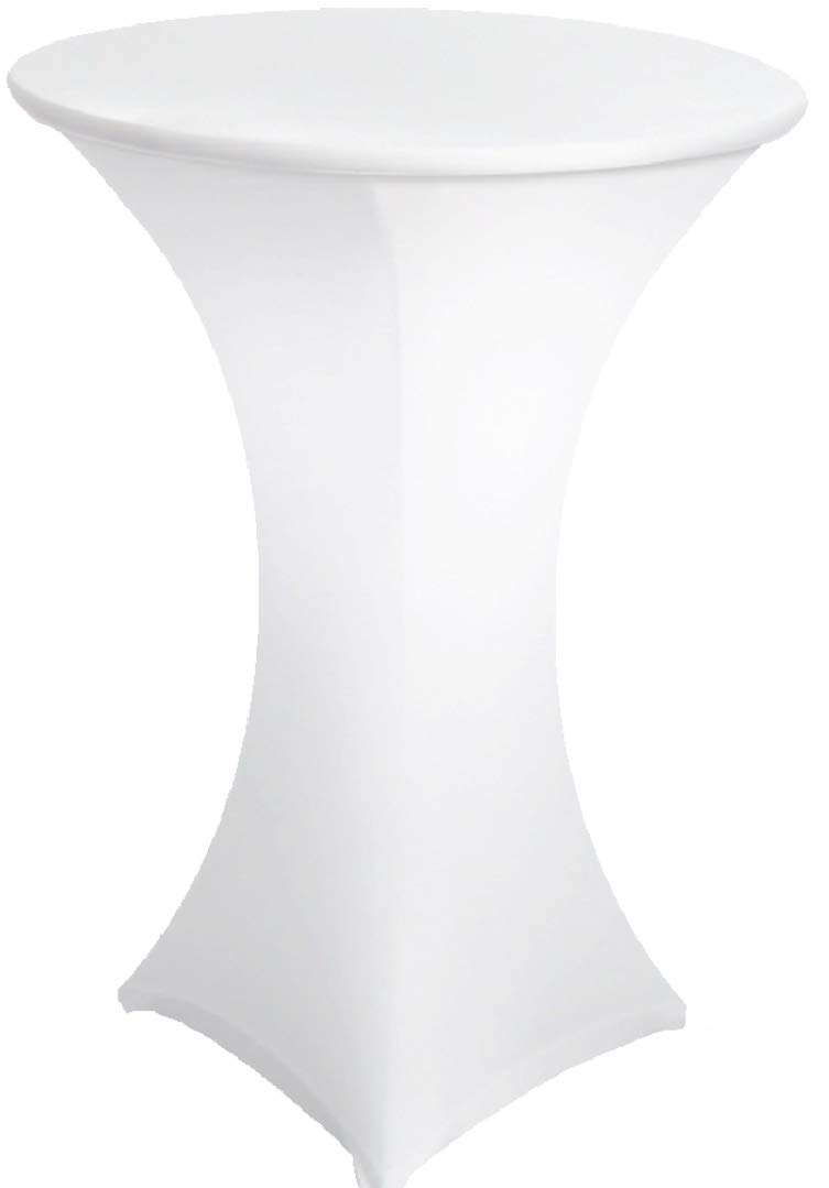 black or white Spandex stretch Cover for Poseur Table with a 4 legs base Ø 80 cm / 100-120cm high (white)