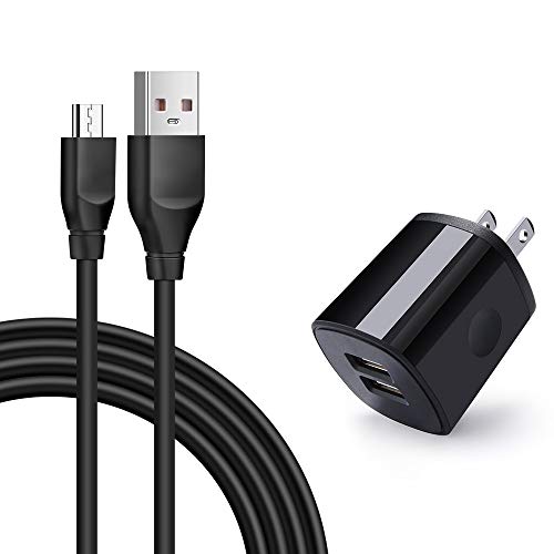 Android Charger Cable with Wall Plug, Dual Port USB Charger Cube with Phone Charger Cord Micro USB 6ft Compatible for Samsung Galaxy S7/J7 V/J7 Star/J8,Tab S2/A 8.0,Note5,Moto G5/G6 Play,LG Stylo 3/2