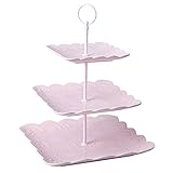 3-Tier Porcelain Cupcake Stand/Wedding Cake Stand ,Square Serving Platter, by HITFUN