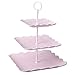 3-Tier Porcelain Cupcake Stand/Wedding Cake Stand ,Square Serving Platter, by HITFUN