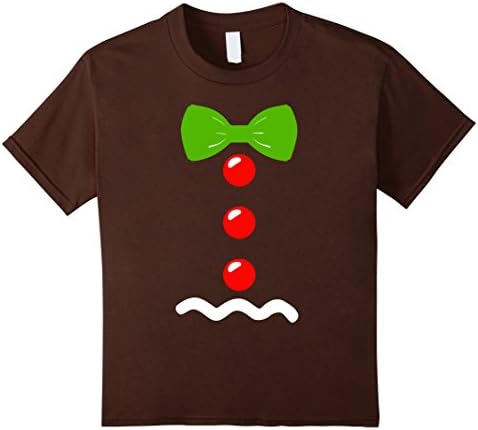 Kids CHRISTMAS COOKIE SHIRT - Gingerbread Man t-shirt costume 8 Brown