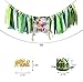 Safari Jungle Theme 1st Birthday Decorations, Safari Jungle Animal One Highchair Banner, Elephant Glitter Gold One Cake Topper with Green One Crown for Baby Boy Girl 1st Birthday Party Supplies. Wild
